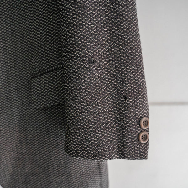 1990s Japan vintage black × gray woven tailored jacket