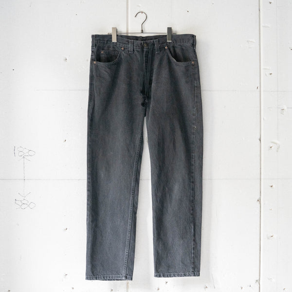 1990-00s black color denim pants -waist code remake-