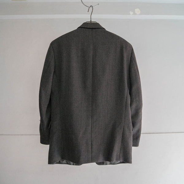 1990s Japan vintage black × gray woven tailored jacket