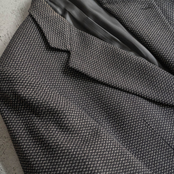 1990s Japan vintage black × gray woven tailored jacket