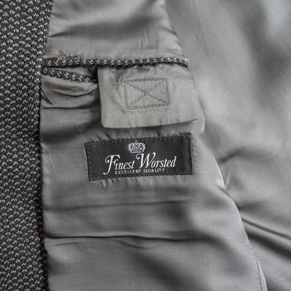 1990s Japan vintage black × gray woven tailored jacket