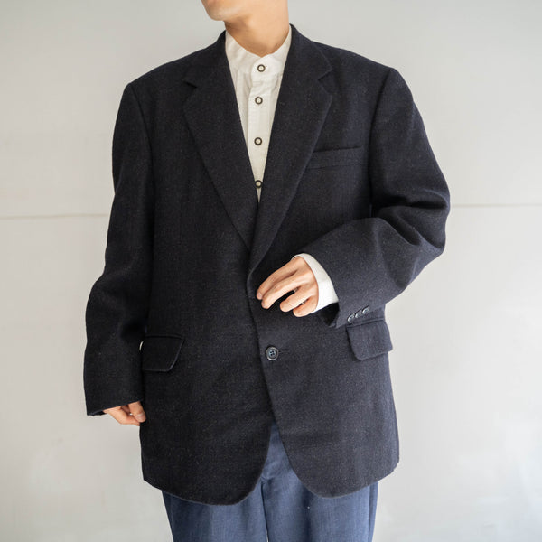 2000s japan vintage navy wool tailored jacket