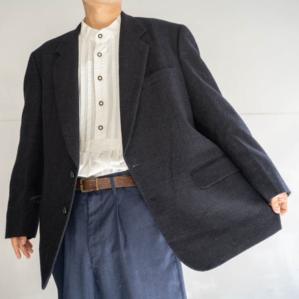 2000s japan vintage navy wool tailored jacket