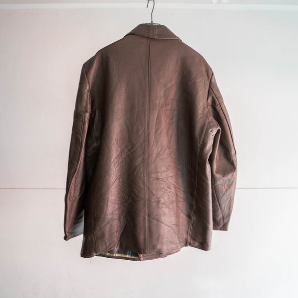 1960-70s France brown corbusier leather jacket