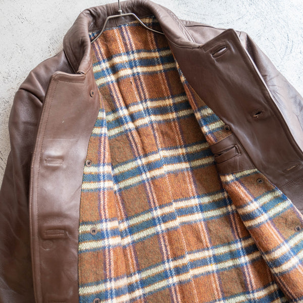1960-70s France brown corbusier leather jacket