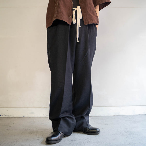 1990s Japan vintage gray check slacks -waist remake-