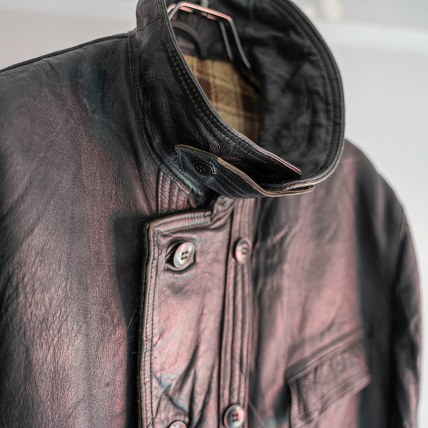 1960-70s France black corbusier leather jacket -2