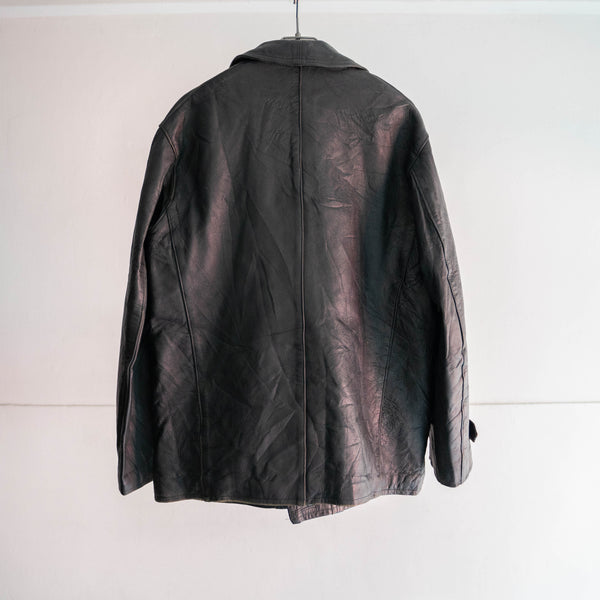 1960-70s France black corbusier leather jacket -2