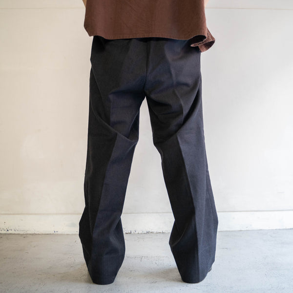 1990s Japan vintage gray check slacks -waist remake-