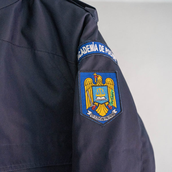 2000s Romanian military navy color police jacket with liner 'dead stock'