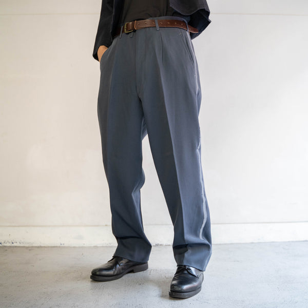 1980s Japan vintage blue side line slacks