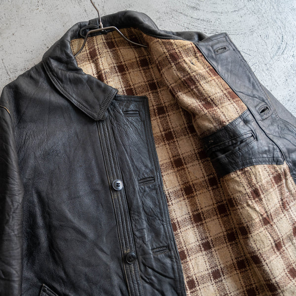 1960-70s France black corbusier leather jacket -2