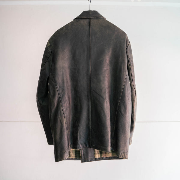 1960-70s France black corbusier leather jacket -1
