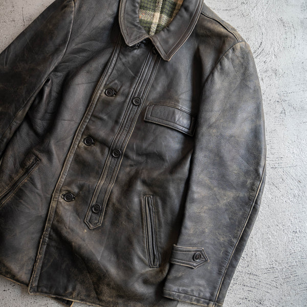 1960-70s France black corbusier leather jacket -1