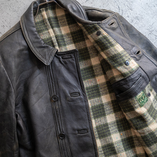 1960-70s France black corbusier leather jacket -1
