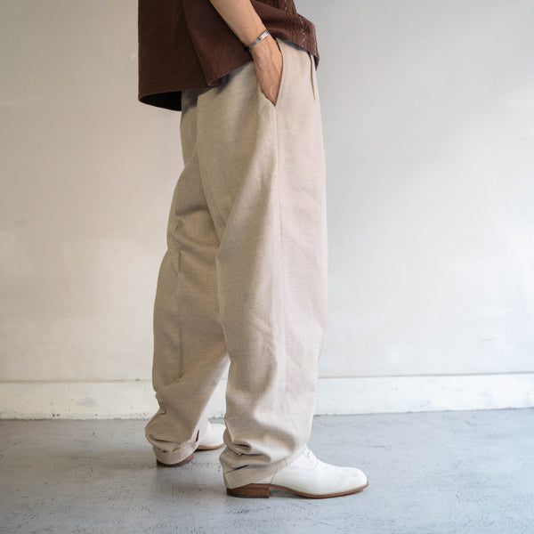 2000s ivory herringbone 2 tuck slacks