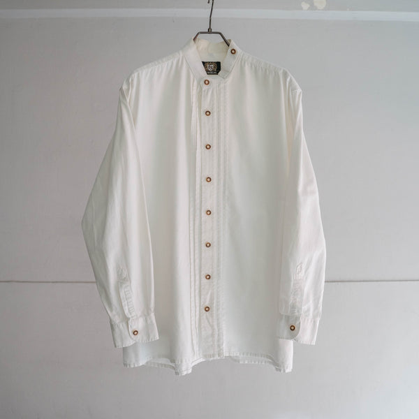 around 1990s Europe white tyrolean l/s shirt with chin strap