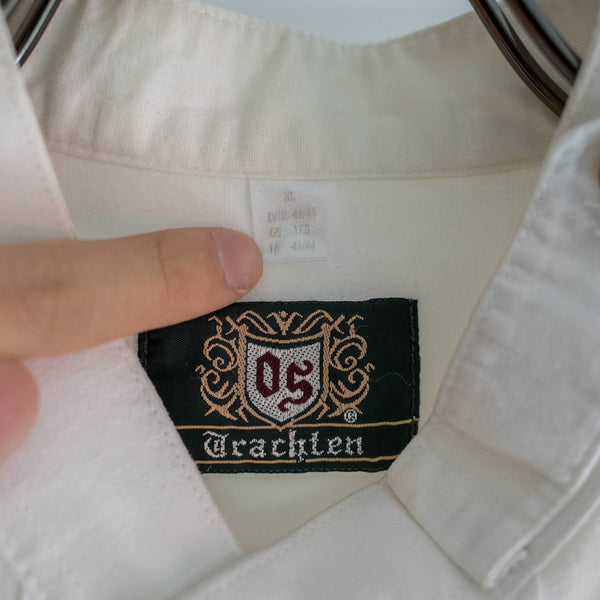 around 1990s Europe white tyrolean l/s shirt with chin strap
