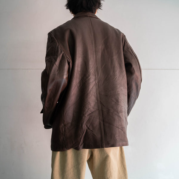 1960-70s France brown corbusier leather jacket