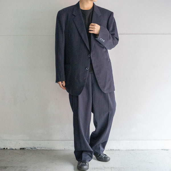 2000s japan vintage navy striped set up