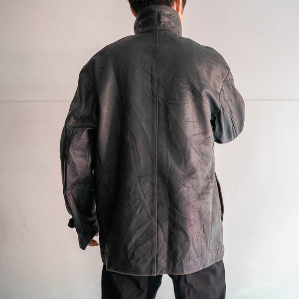 1960-70s France black corbusier leather jacket -2