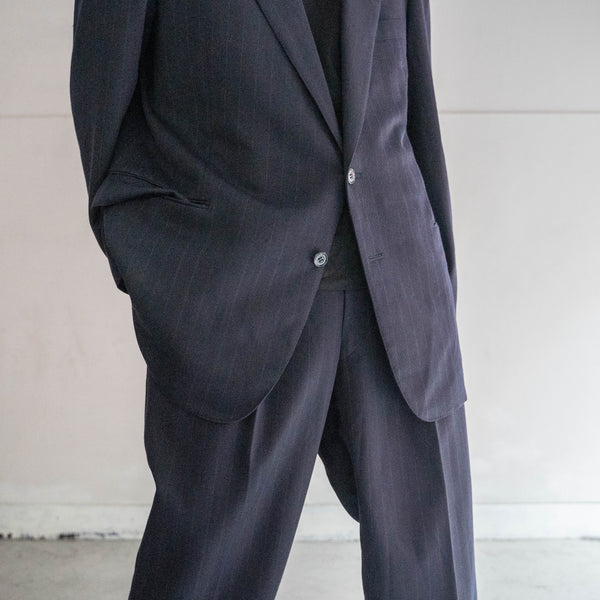 2000s japan vintage navy striped set up