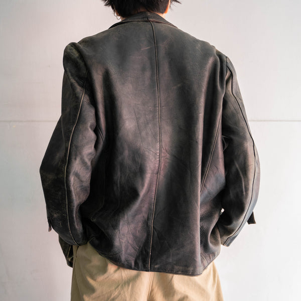 1960-70s France black corbusier leather jacket -1