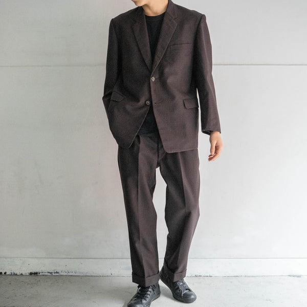 1960-70s Japan vintage purple brown set up -great fabric-