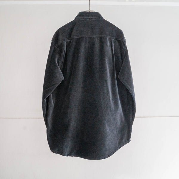 1990s black color velor fabric 2 pockets shirt
