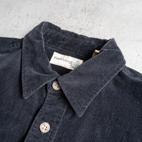 1990s black color velor fabric 2 pockets shirt