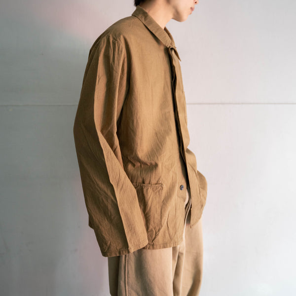 1970-80s Europe khaki HBT work jacket 'dead stock'