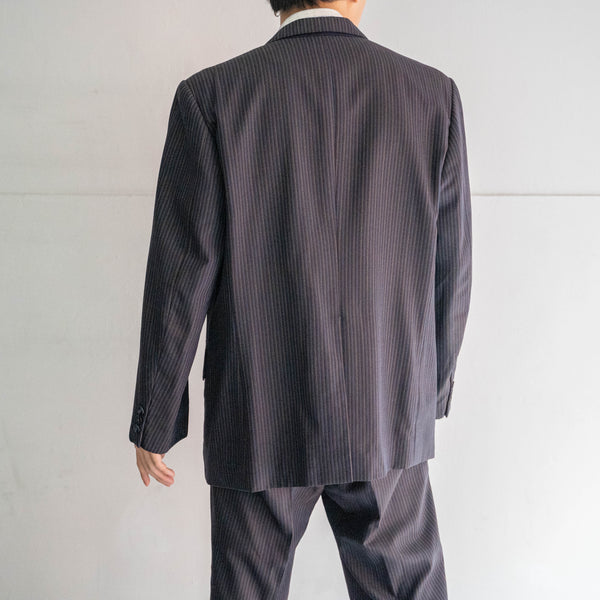 1970s Japan vintage brown base multi striped set up