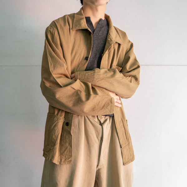 1970-80s Europe khaki HBT work jacket 'dead stock'