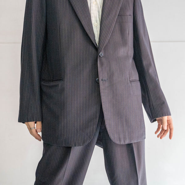 1970s Japan vintage brown base multi striped set up