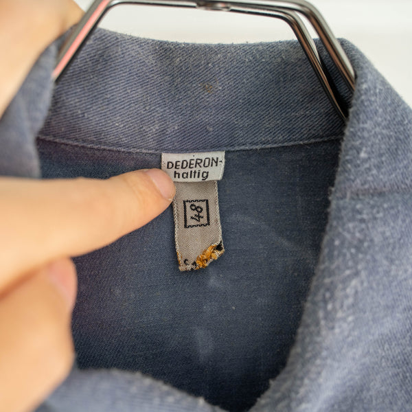 around 1970s Germany faded blue work jacket -short length-