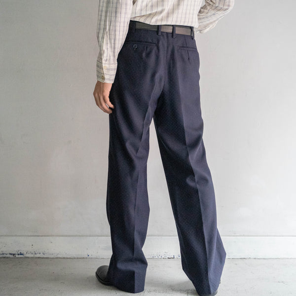 1970s Japan vintage navy all over pattern double breasted set up