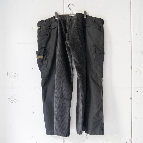 German police × RICA LEWIS corduroy docking wide cargo pants -waist code remake-