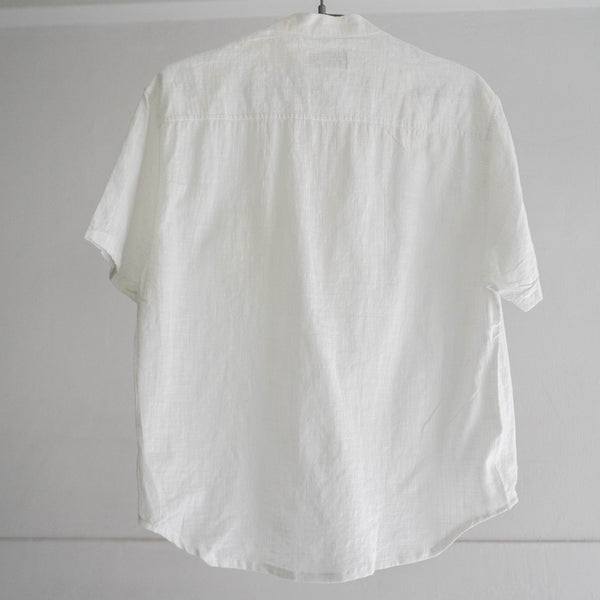 2000s white color tyrolean like all cotton short sleeve shirt 'remake'