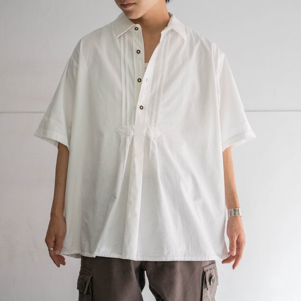 around 1990s Europe white tyrolean s/s smock shirt