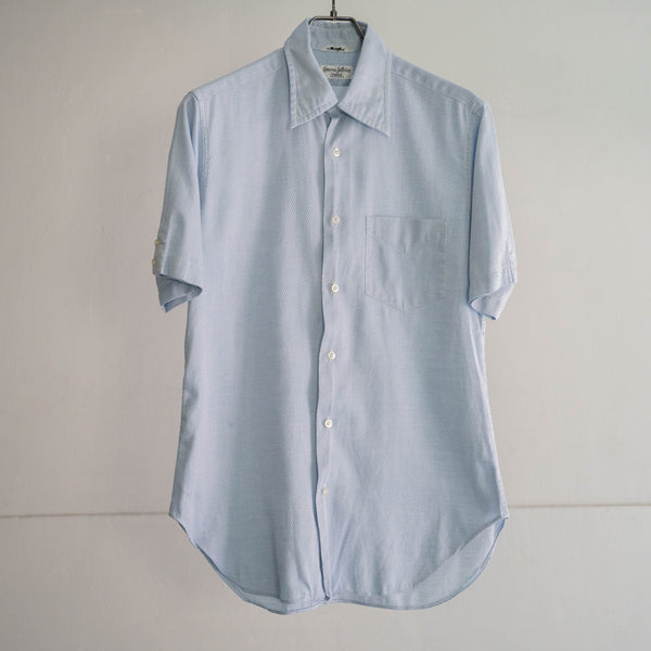 1980-90s 'Cameron-Jeffries' short sleeve sax blue shirt