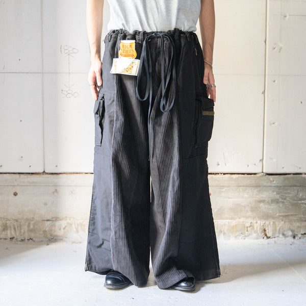 German police × RICA LEWIS corduroy docking wide cargo pants -waist code remake-