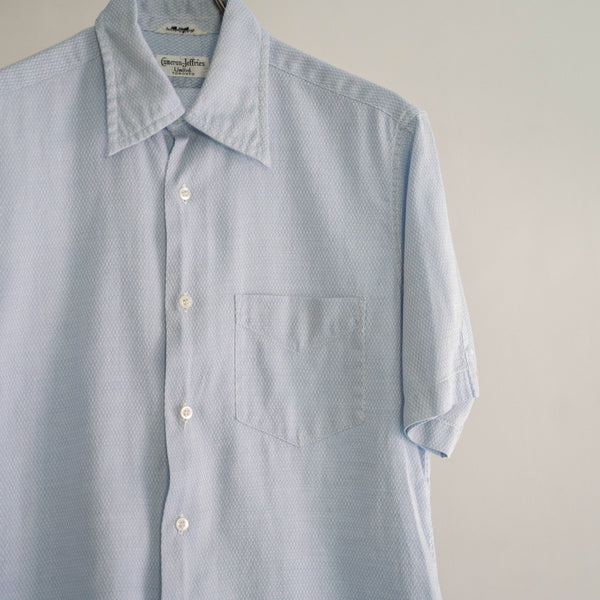 1980-90s 'Cameron-Jeffries' short sleeve sax blue shirt