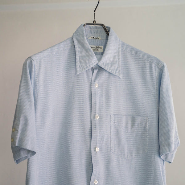 1980-90s 'Cameron-Jeffries' short sleeve sax blue shirt