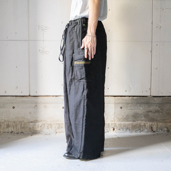 German police × RICA LEWIS corduroy docking wide cargo pants -waist code remake-