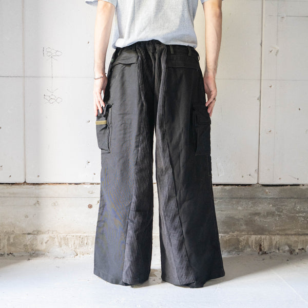 German police × RICA LEWIS corduroy docking wide cargo pants -waist code remake-