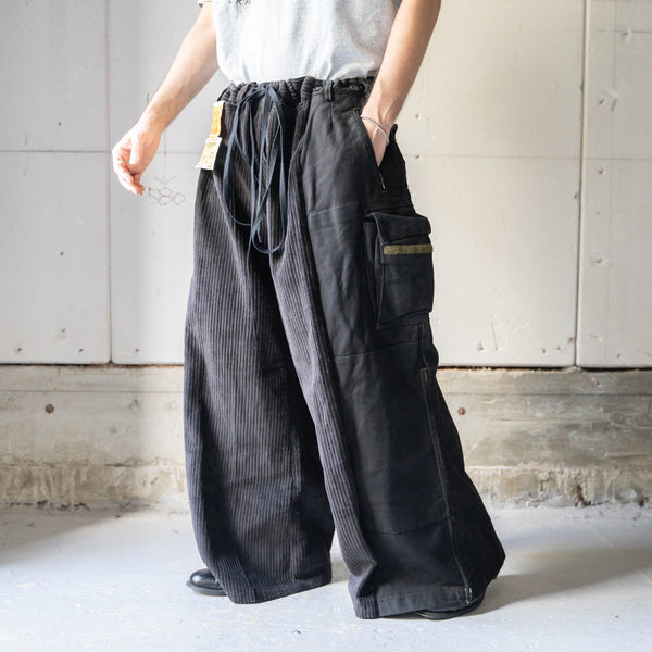 German police × RICA LEWIS corduroy docking wide cargo pants -waist code remake-