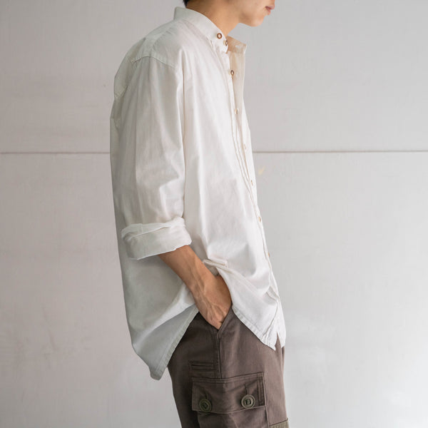 around 1990s Europe white tyrolean l/s shirt with chin strap