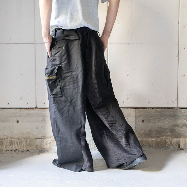 German police × RICA LEWIS corduroy docking wide cargo pants -waist code remake-