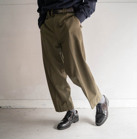 1960s belgium military wool pants 'with belt adjuster' 'dead stock'
