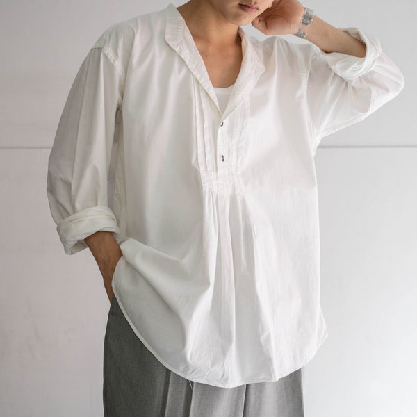 around 1990s Europe white tyrolean l/s smock shirt